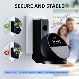 Black Echo Spot Wall Mount - Secure, Space-Saving, Cable Management